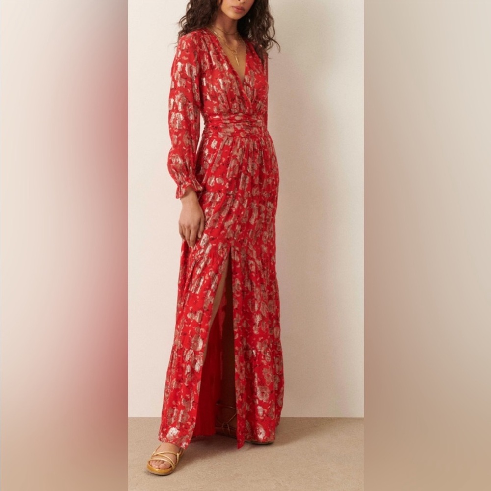 Ba&sh Hali Metallica Silk Blend Dress